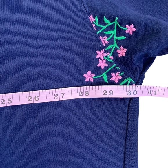 Crown & Ivy Floral Embroidered Crewneck Pullover Sweatshirt Relaxed Boho Sz XXL - Picture 12 of 16